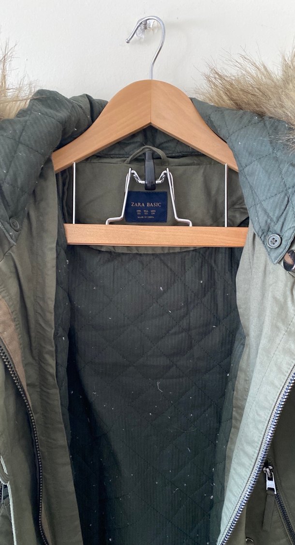 Kürk Detaylı Gri Kadın Midi Mont - Görsel 3