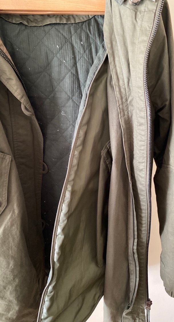 Kürk Detaylı Gri Kadın Midi Mont - Görsel 4