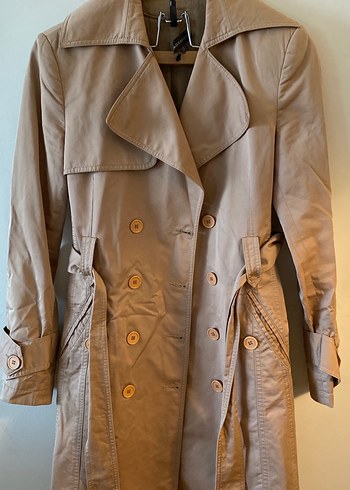 Bej Kadın Midi Trençkot - Görsel 6