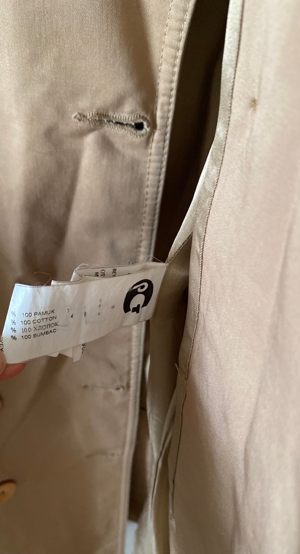 Bej Kadın Midi Trençkot - Görsel 4