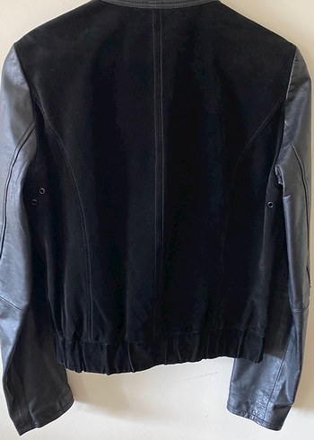 Siyah Kadın Deri&Süet Deri Ceket - Görsel 2