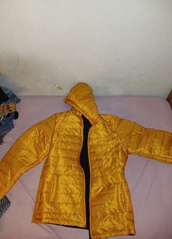 Hardal Rengi İçi yünlü Dışı Şişme Mont