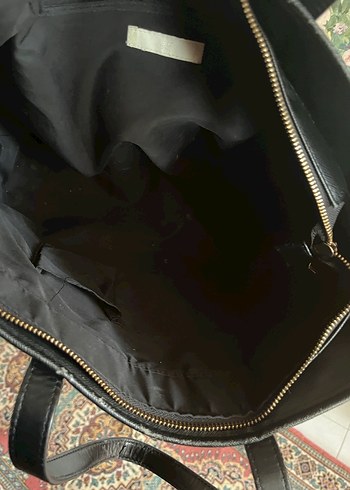 Siyah Deri Fermuarlı Kadın Çanta - Görsel 4