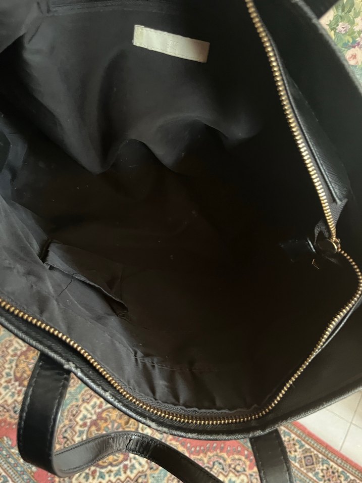 Siyah Deri Fermuarlı Kadın Çanta - Görsel 4