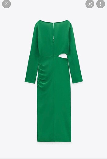 Zara Zara yan dekolte detaylı yeşil elbise