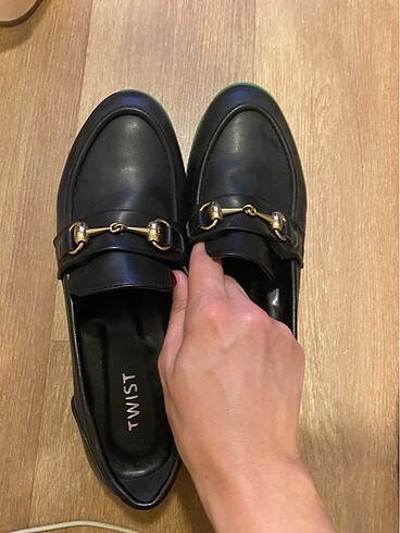 37 Beden Siyah Loafer/ Makosen renkli tabanlı