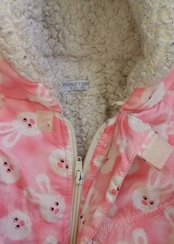 Düğmeli Pembe Tavşan Desenli Bebek Tulumu - Görsel 3