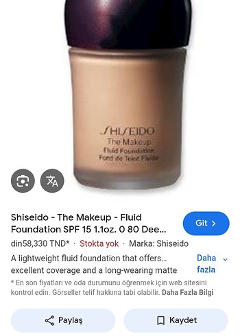 Shiseido The Makeup Sıvı Fondöten SPF 15 Beige