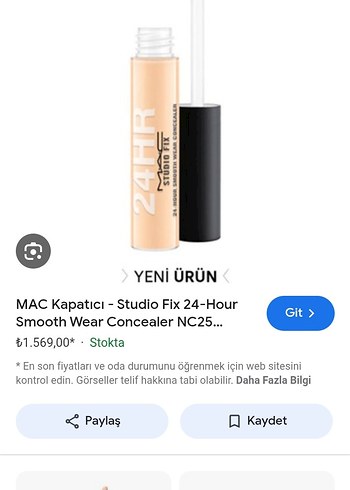 MAC Studio Fix 24 Saat Kapatıcı NC25