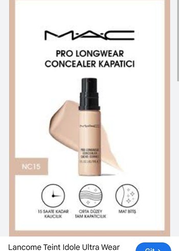 MAC Pro Longwear Kapatıcı NC15 Beige