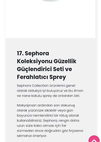 Sephora Güzellik Güçlendirici Seti Beyaz Sprey
