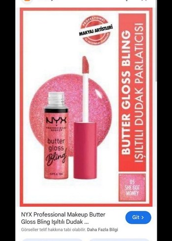 NYX Parlak Pembe Lip Gloss - Görsel 2