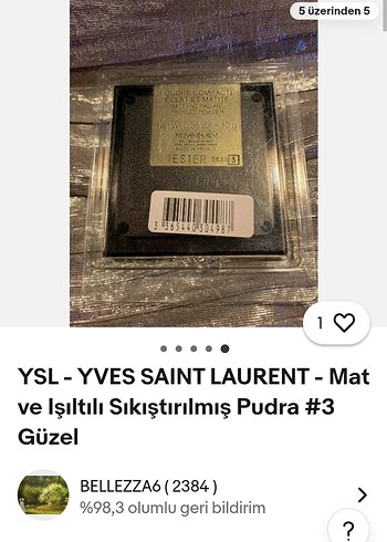 YSL Mat Sıkıştırılmış Pudra #3 Bej - Görsel 3