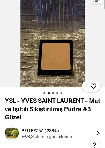 YSL Mat Sıkıştırılmış Pudra #3 Bej - Görsel 2