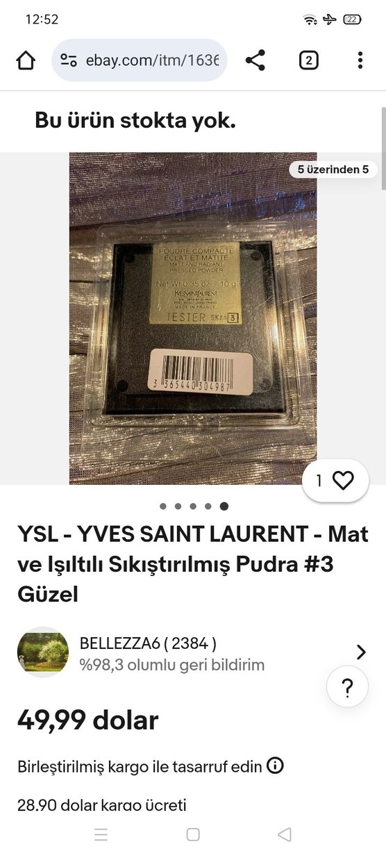 YSL Mat Sıkıştırılmış Pudra #3 Bej - Görsel 3