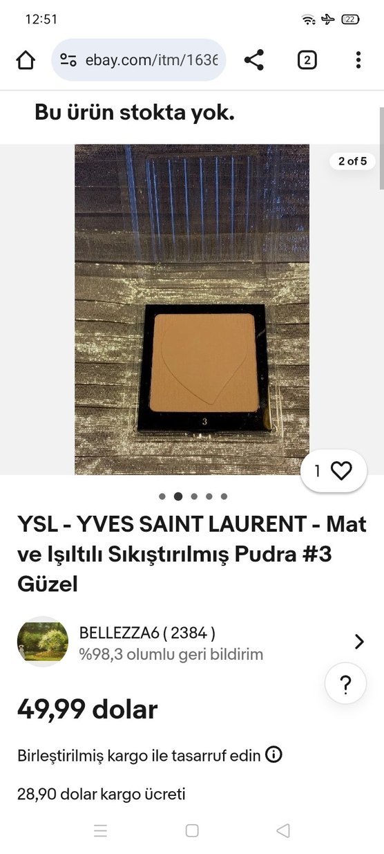 YSL Mat Sıkıştırılmış Pudra #3 Bej - Görsel 2