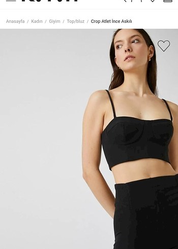 Siyah İnce Askılı Crop Atlet - Görsel 2