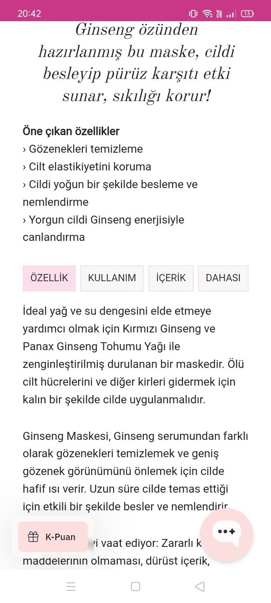 I'm From Ginseng Mask 120gr Anti-Aging Maske - Görsel 4