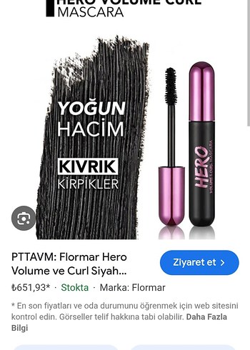 Flormar Hero Volume&Curl Mor Maskara - Görsel 2