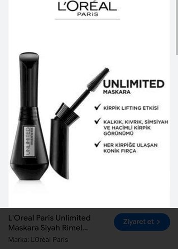 L'Oréal Paris Unlimited Siyah Maskara