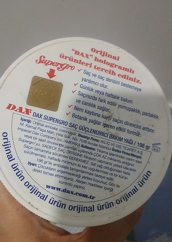Beden Dax Supergro Saç Bakım Maskesi 198 gr