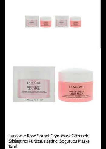 Lancome Rose Sorbet Gözenek Sıkılaştırıcı Maske 15ml