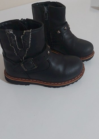 Kız Çocuk Deri Siyah Biker Bot - Görsel 2