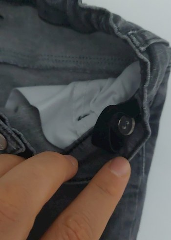 Kız Çocuk Gri Bol Kesim Denim Pantolon - Görsel 6