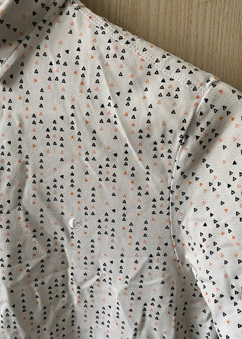 Erkek Beyaz Desenli Kısa Kollu Polo Tişört - Görsel 2