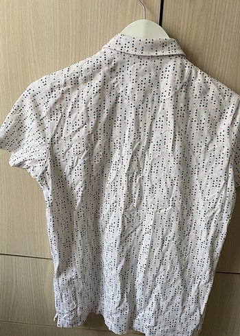 Erkek Beyaz Desenli Kısa Kollu Polo Tişört - Görsel 4