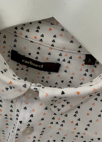 Erkek Beyaz Desenli Kısa Kollu Polo Tişört - Görsel 3