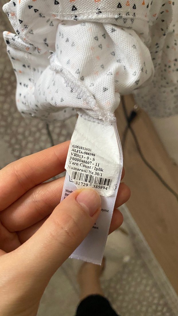 Erkek Beyaz Desenli Kısa Kollu Polo Tişört - Görsel 5