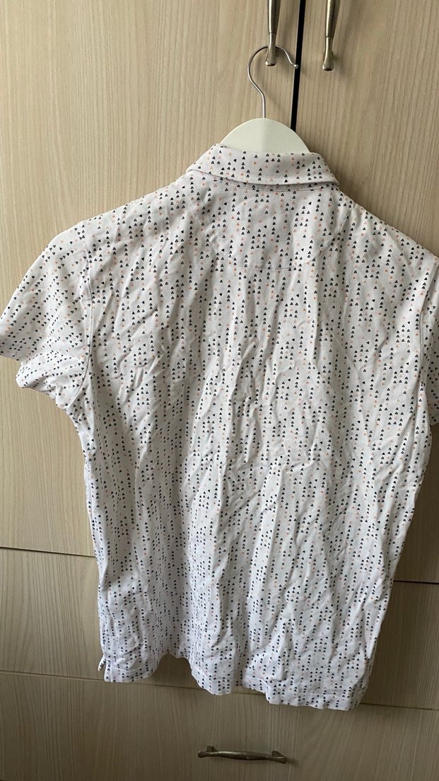 Erkek Beyaz Desenli Kısa Kollu Polo Tişört - Görsel 4