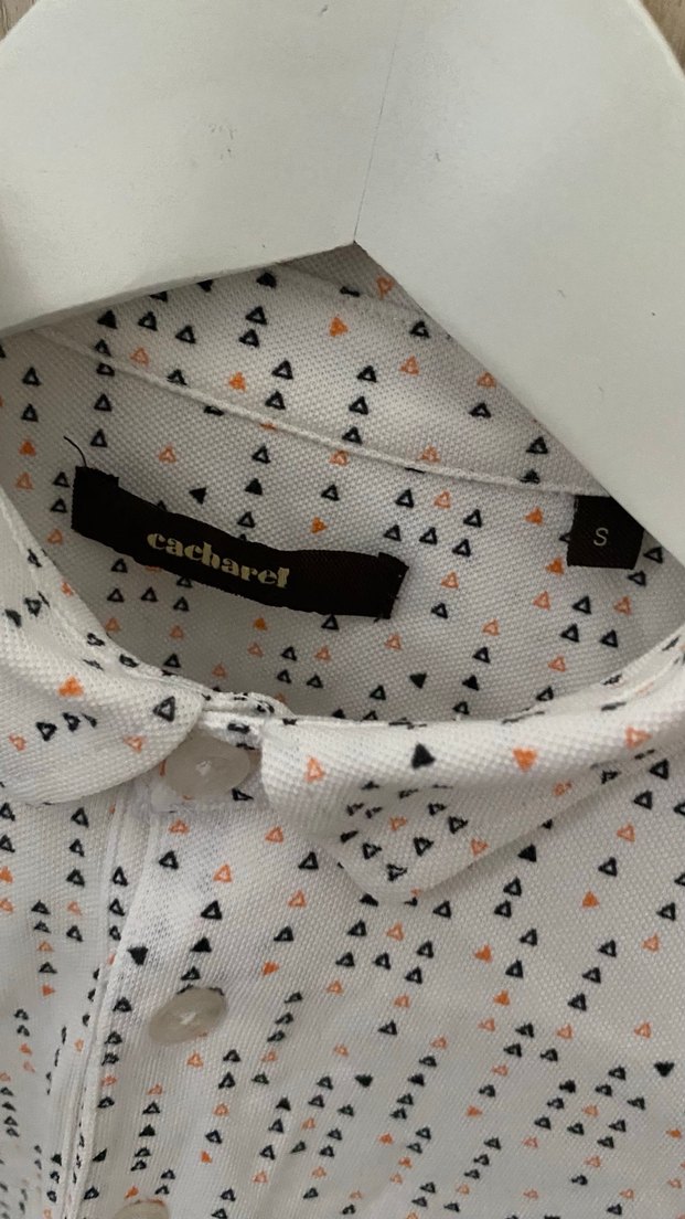 Erkek Beyaz Desenli Kısa Kollu Polo Tişört - Görsel 3