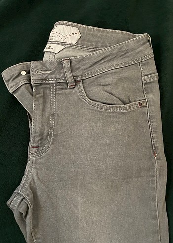Gri Düğmeli Erkek Kot Pantolon - Görsel 3