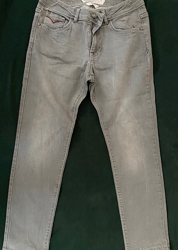 Gri Düğmeli Erkek Kot Pantolon - Görsel 4