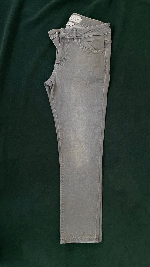 Gri Düğmeli Erkek Kot Pantolon - Görsel 2