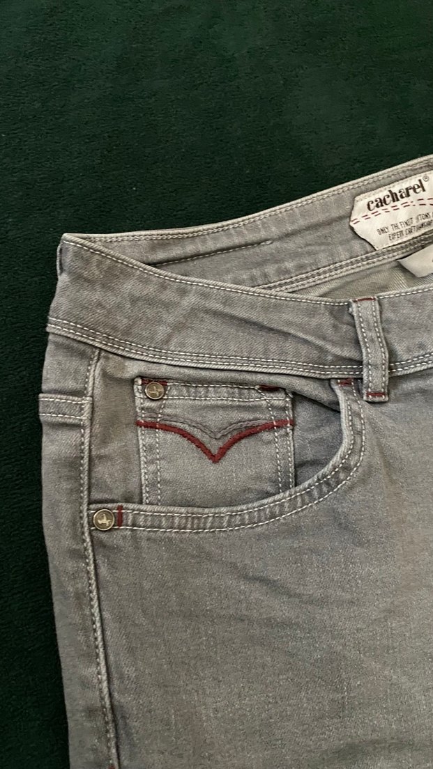 Gri Düğmeli Erkek Kot Pantolon - Görsel 5