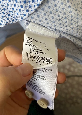 Erkek Mavi Desenli Pamuklu Uzun Kollu Gömlek - Görsel 5