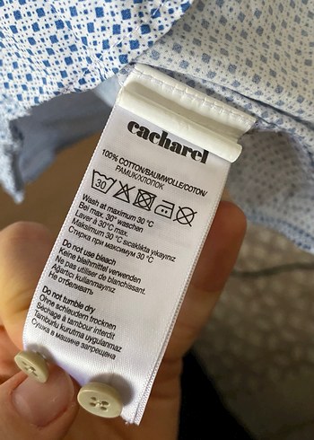 Erkek Mavi Desenli Pamuklu Uzun Kollu Gömlek - Görsel 6