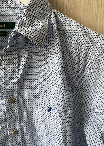 Erkek Mavi Desenli Pamuklu Uzun Kollu Gömlek - Görsel 3