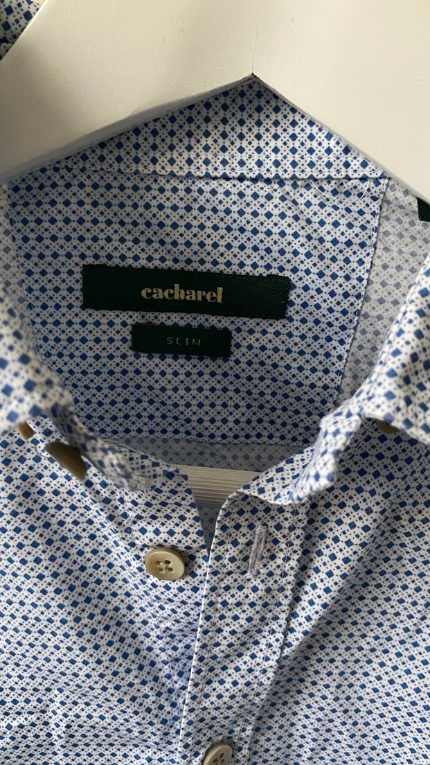 Erkek Mavi Desenli Pamuklu Uzun Kollu Gömlek - Görsel 4