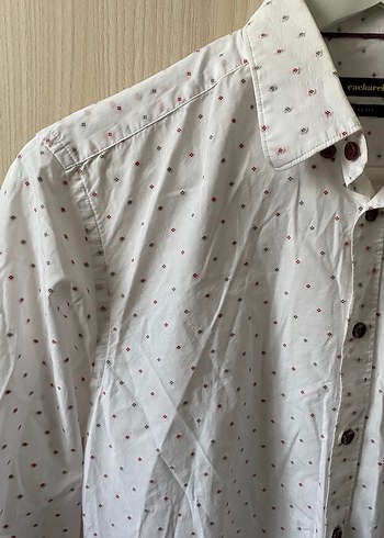 İşlemeli Beyaz Erkek Gömlek - Görsel 2