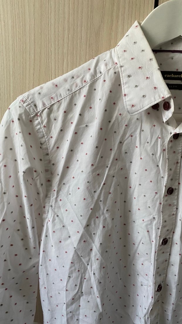 İşlemeli Beyaz Erkek Gömlek - Görsel 2