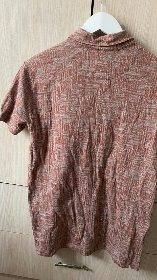 Düğmeli Erkek Kiremit Rengi Polo Tişört - Görsel 3