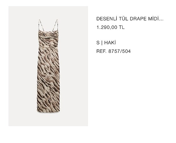 Zara Zara Tül Drapeli Elbise