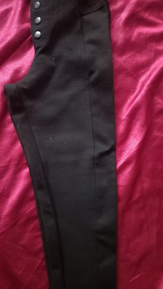 Düğme süslü Siyah Gotik Kadın tayt - Görsel 2