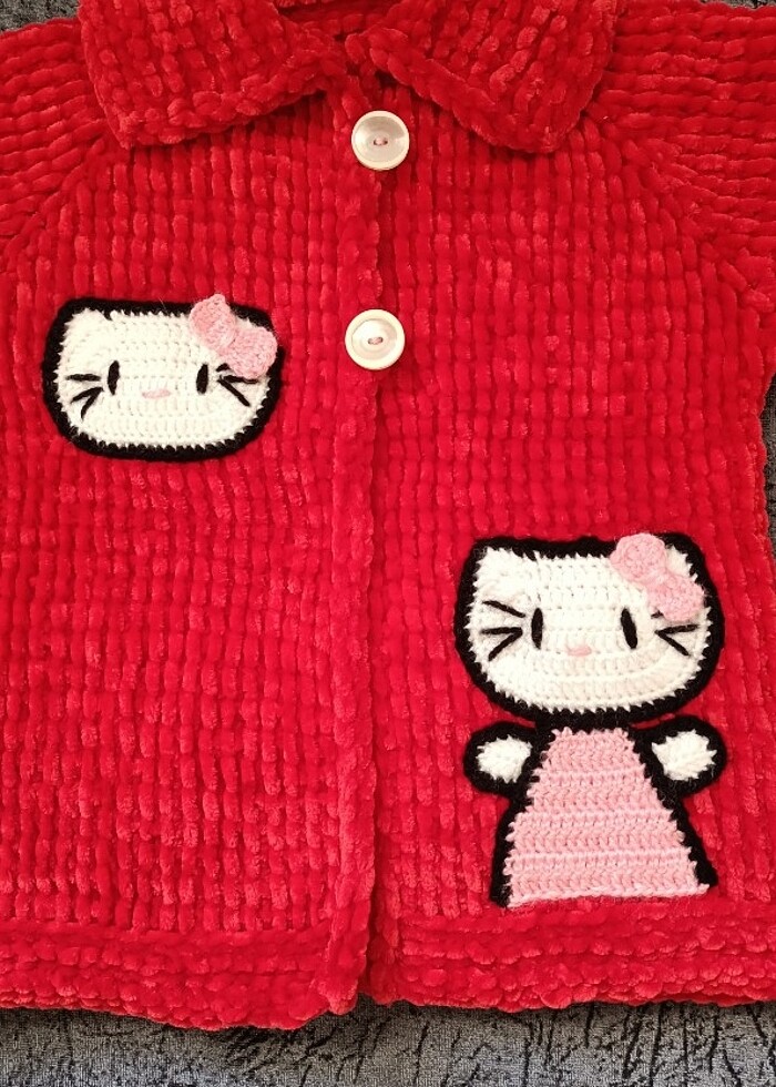 KADİFE İP BEBEK HIRKASI - Görsel 3