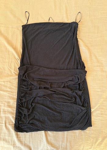 zara parlak straplez elbise - Görsel 4