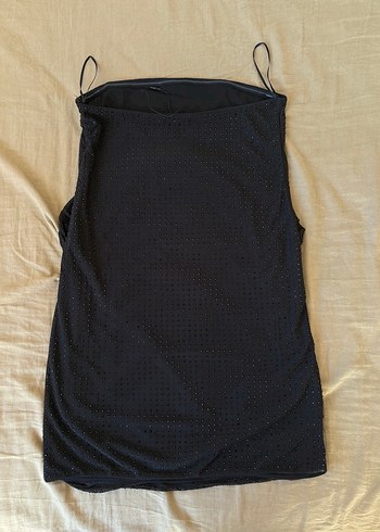 zara parlak straplez elbise - Görsel 5